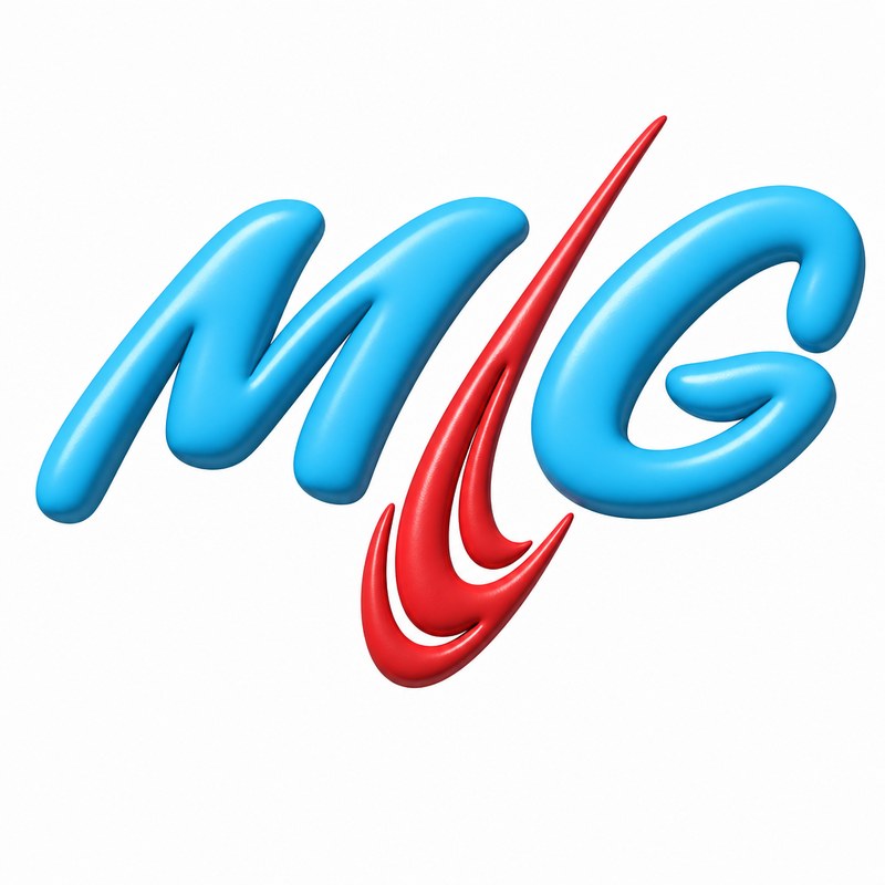 MG logo converted to the Puff print look by the AI style designer