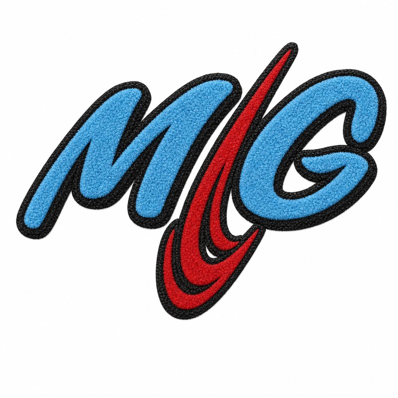 MG logo converted to the Chenille look by the AI style designer