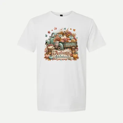 Vintage Fall Truck Autumn Adventures shirt in White