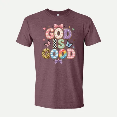 God Is Good Jesus shirt in Heather Maroon
