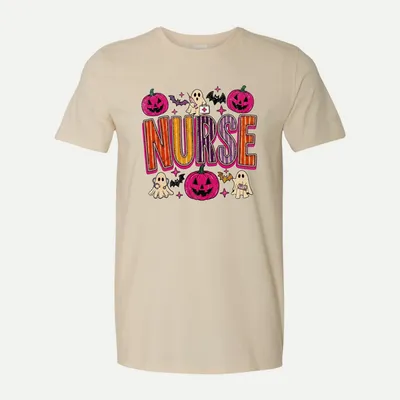 Retro Halloween Nurse shirt in Natural