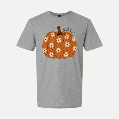 Preppy Boho Fall Pumpkin Clipart 7 shirt in Sport Grey