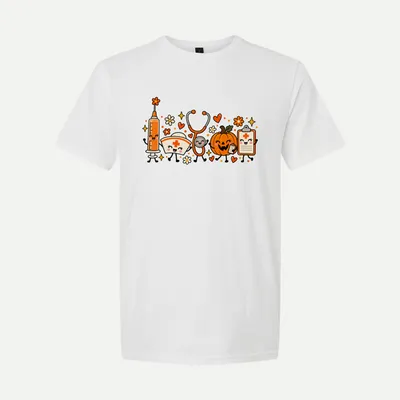 Halloween Nurse Squad Fall Clipart shirt in White