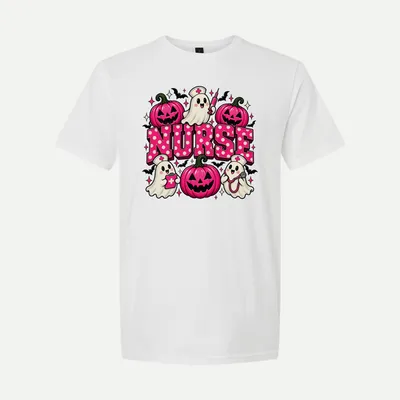 Halloween Nurse Ghost Pumpkin shirt in White