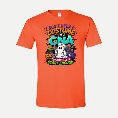 Funny CNA Halloween Medical Nurse shirt in Orange