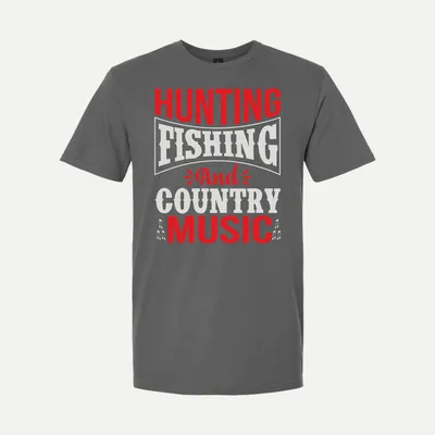 HUNTING FISHING AND COUNTRY MUSIC 2 shirt in Charcoal