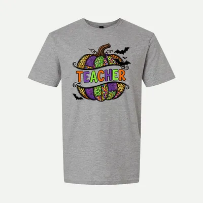 Halloween Teacher Pumpkin shirt in Sport Grey
