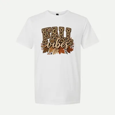 Fall Vibes Leopard Autumn shirt in White