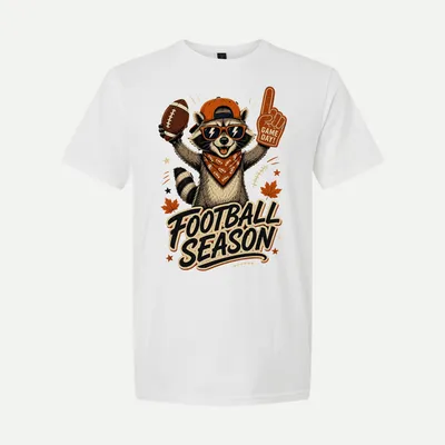 Football Racoon Funny Game shirt in White