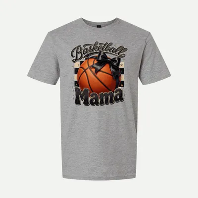 Basketball Mama Game Day Bow shirt in Sport Grey
