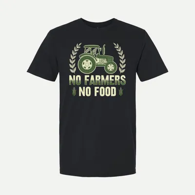 No Farmer No Food Farming shirt in Black