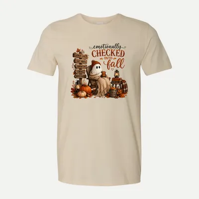 Cozy Ghost Fall Quote shirt in Natural