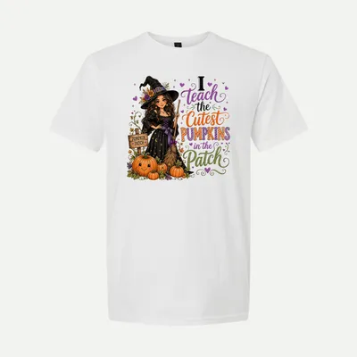 Halloween Teacher Witch Pumpkins shirt in White
