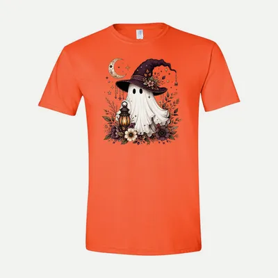 Witch Hat Ghost Halloween shirt in Orange