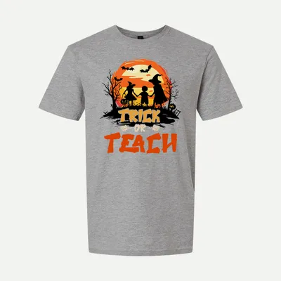 Halloween Teacher Witch Skeleton Pumpkin 6 shirt in Sport Grey