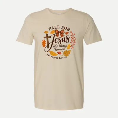 Fall For Jesus Christian Autumn shirt in Natural