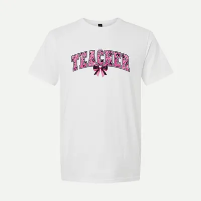 Halloween Teacher Coquette Pink 1 shirt in White
