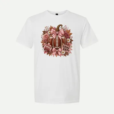 Game Day Football Pumpkin shirt in White