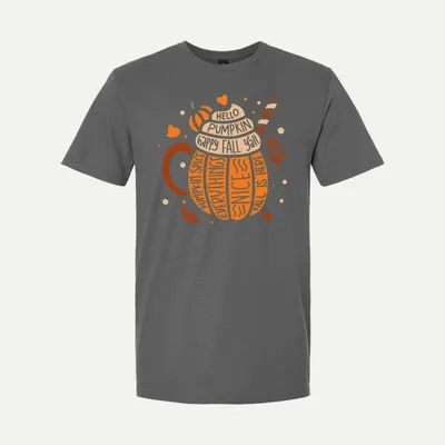 Pumpkin Spice SVGFall Coffee Sign 3 shirt in Charcoal