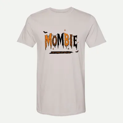 Mombie Funny Halloween Mom Spooky shirt in Ice Grey
