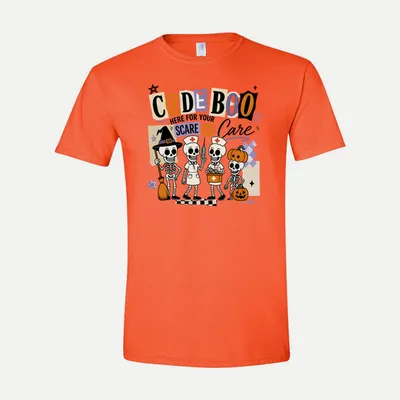 Code Boo Halloween Nurse shirt in Orange