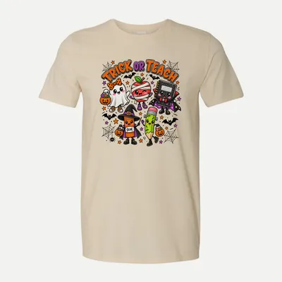 Trick or Teach Halloween Teacher shirt in Natural