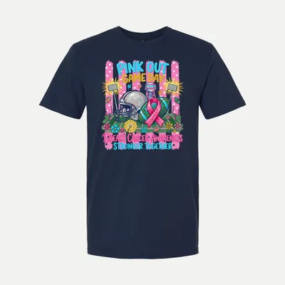 Pink Out Game Day Cancer shirt in Navy
