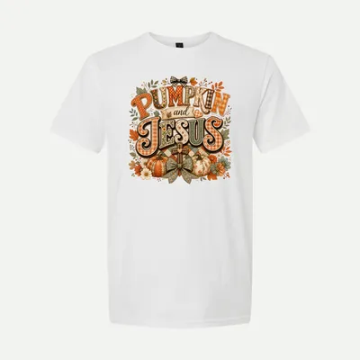 Pumpkin And Jesus Christian Fall shirt in White
