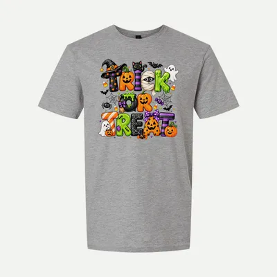 Fall Halloween Clipart 17 shirt in Sport Grey