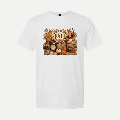 Farm Fresh Fall Pumpkins Apples shirt in White