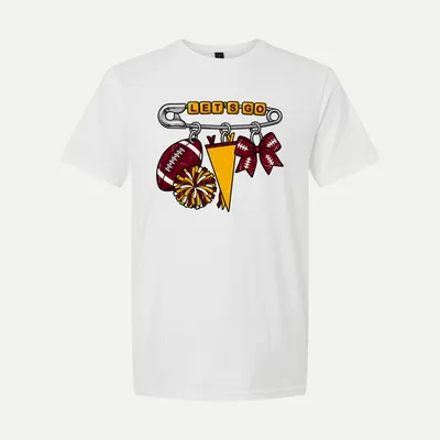 Custom Lets Go Football Game shirt in White