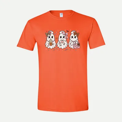 Halloween Nurse Ghost Spooky shirt in Orange