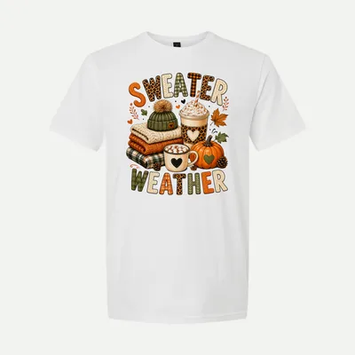 Sweater Weather Fall Coffee shirt in White