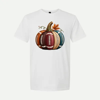 Football Pumpkin Fall shirt in White