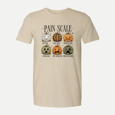 Halloween Nurse Pain Scale shirt in Natural