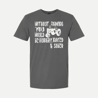 Without farming you would be 2 shirt in Charcoal