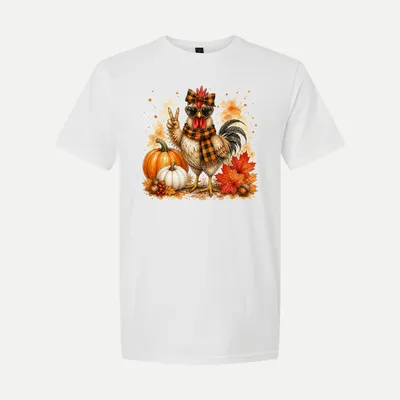 Funny Fall Chicken Fall shirt in White