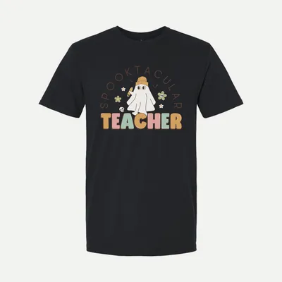Halloween teacher witch spooky ghost shirt in Black