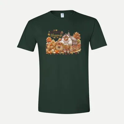 Harvest Blessings Autumn Farm shirt in Forest