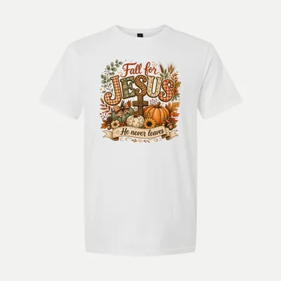 Fall For Jesus Christian Fall shirt in White
