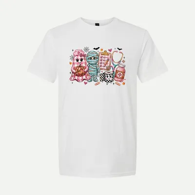 Cute Halloween Nurse Mummy PAINT shirt in White