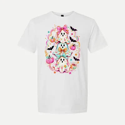 Coquette Ghost Halloween Pink shirt in White