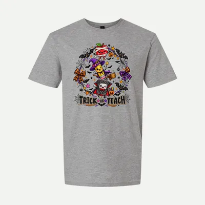 Trick or Teach Halloween Teacher shirt in Sport Grey