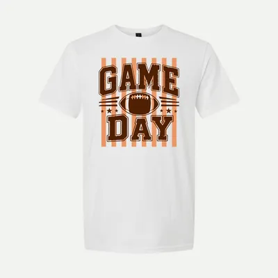 Game Day Striped Football Sublimation shirt in White