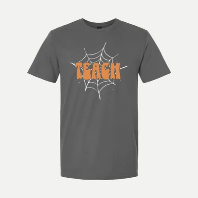 Halloween Teacher Halloween Teach shirt in Charcoal