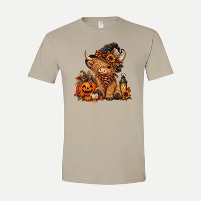 Highland Cow Halloween Cute shirt in Sand