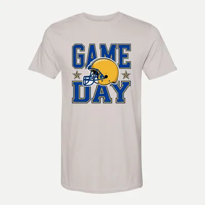 Blue Football Game Day shirt in Ice Grey