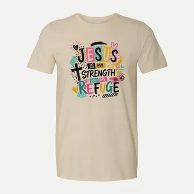 Christian Jesus Colorful Faith shirt in Natural
