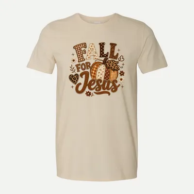 Fall For Jesus Christian Pumpkin shirt in Natural