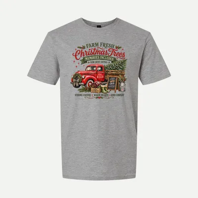 Farm Fresh Christmas Trees Truck shirt in Sport Grey
